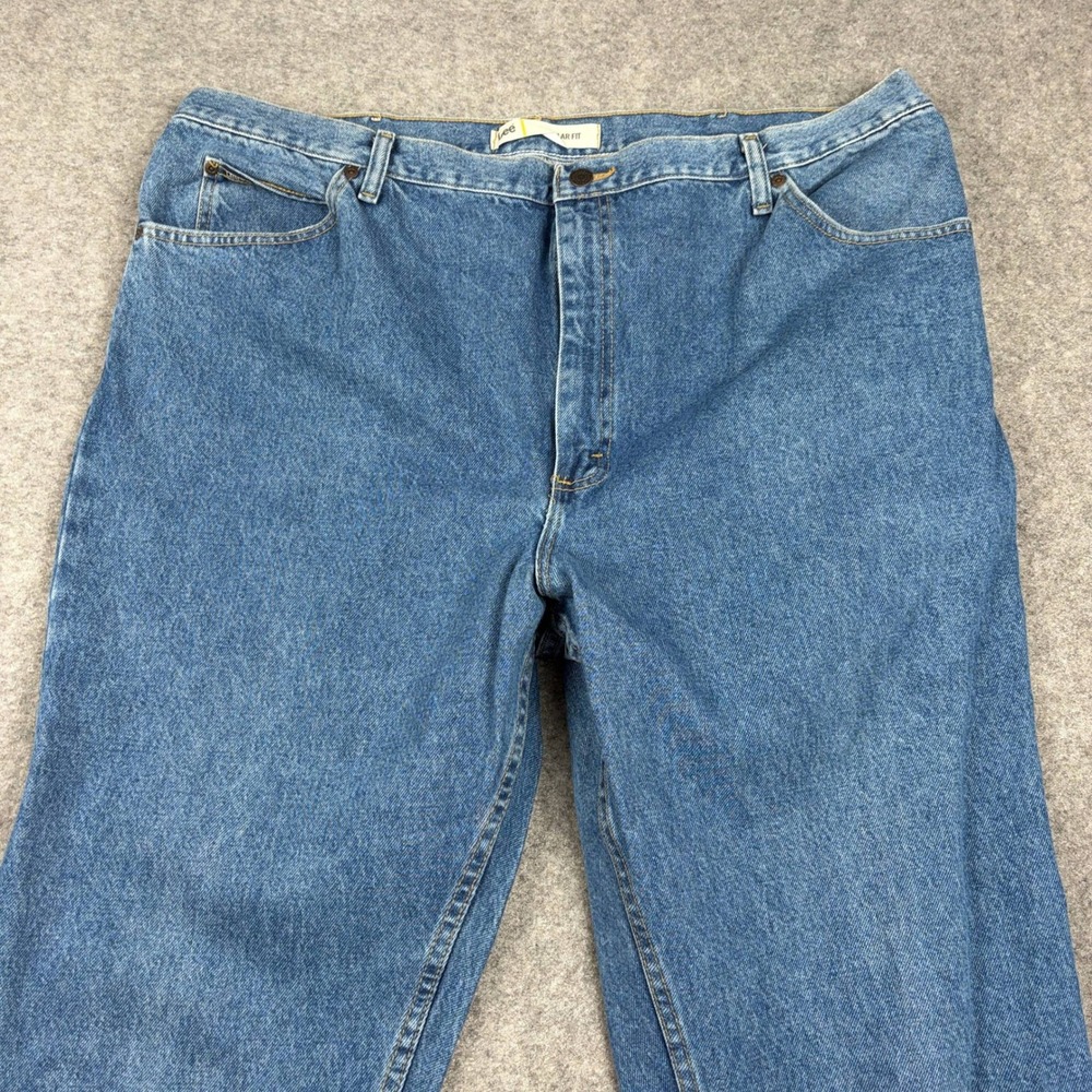 Lee Regular Fit Jeans Mens 46x32 Blue Denim Classic Straight‎ Leg Medium Wash